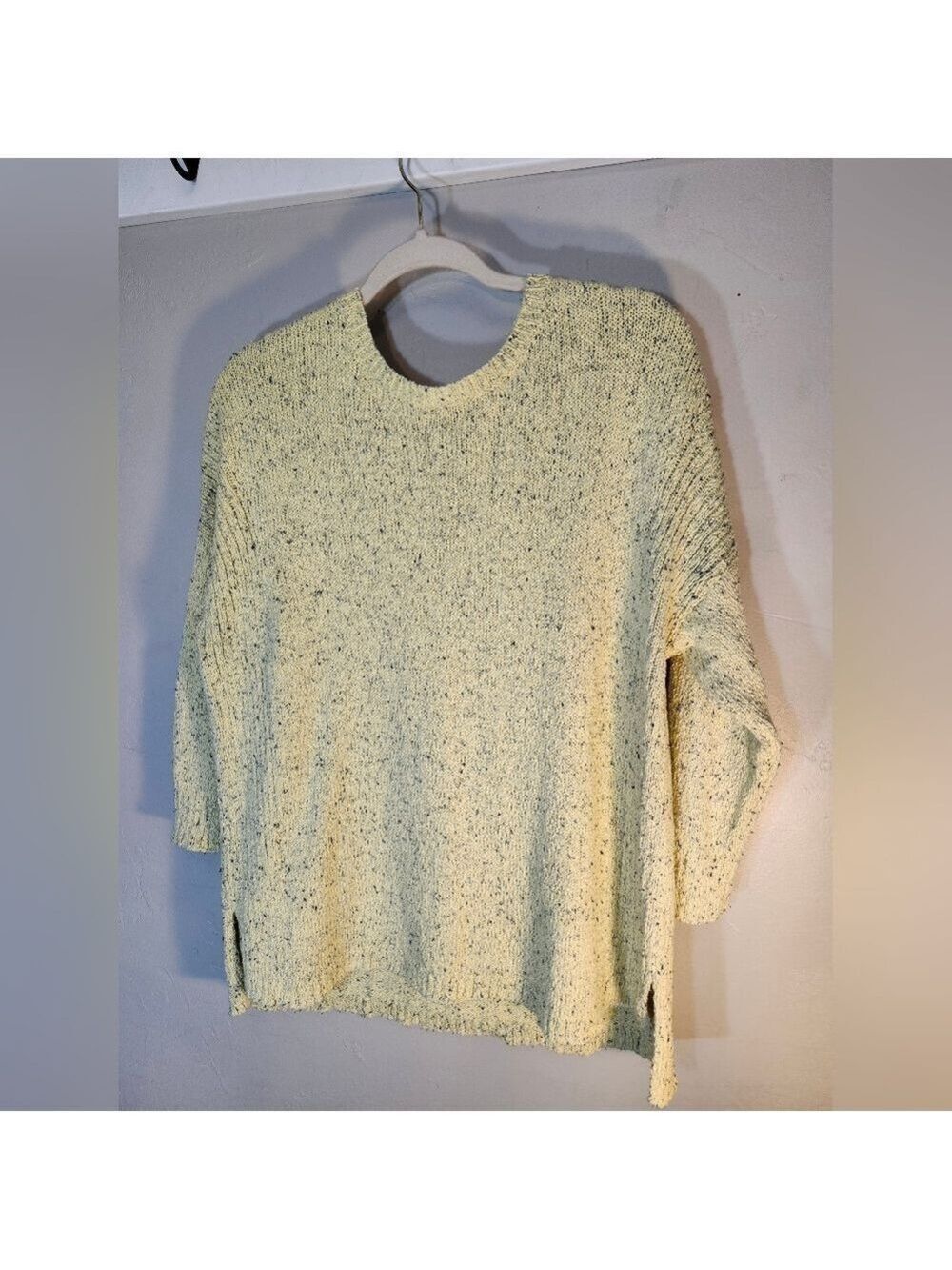 J. Jill Soft Yellow Textured Knit Top Sz M